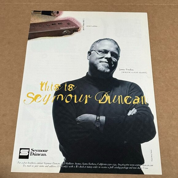 Jamie Findlay - SEYMOUR DUNCAN PICKUPS - Print Ad - 2001 - Picture 1 of 1